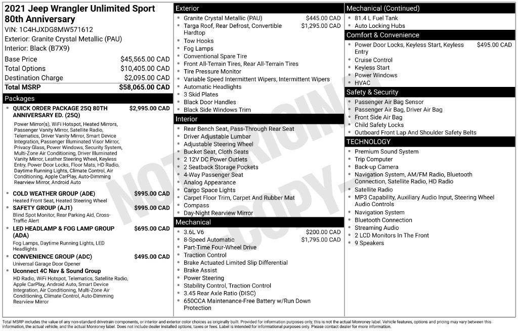2021 Jeep Wrangler Unlimited Sport