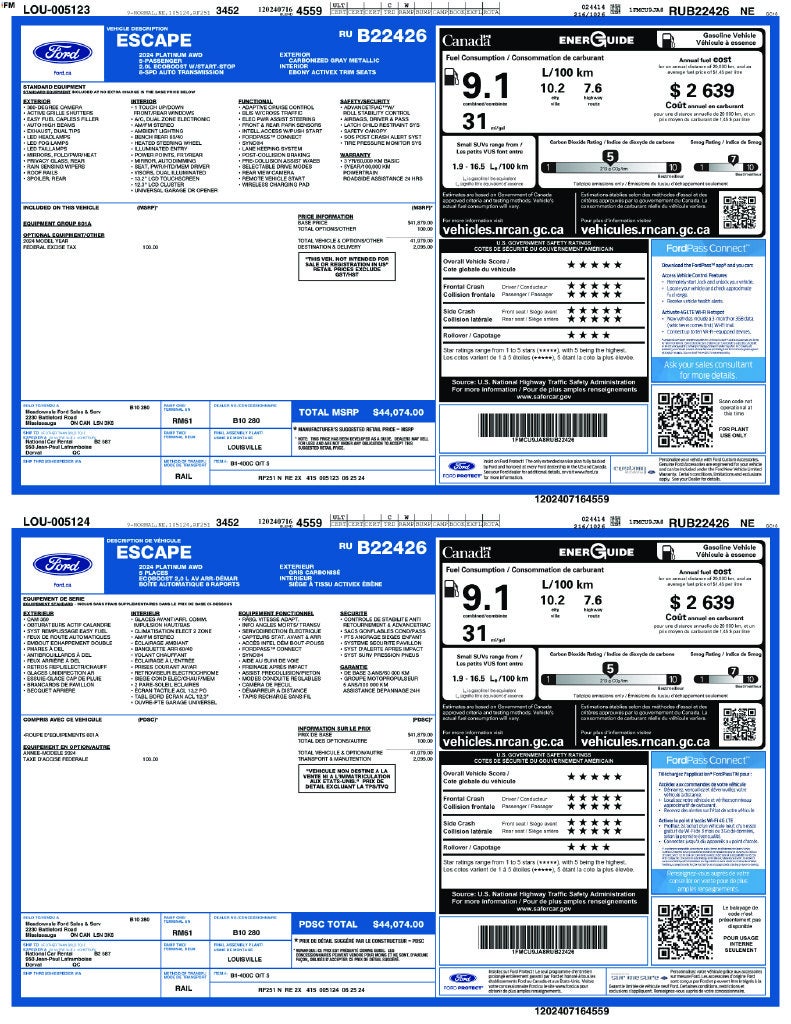 2024 Ford Escape Platinum