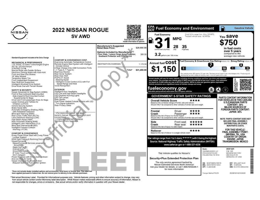 2022 Nissan Rogue SV Premium Package