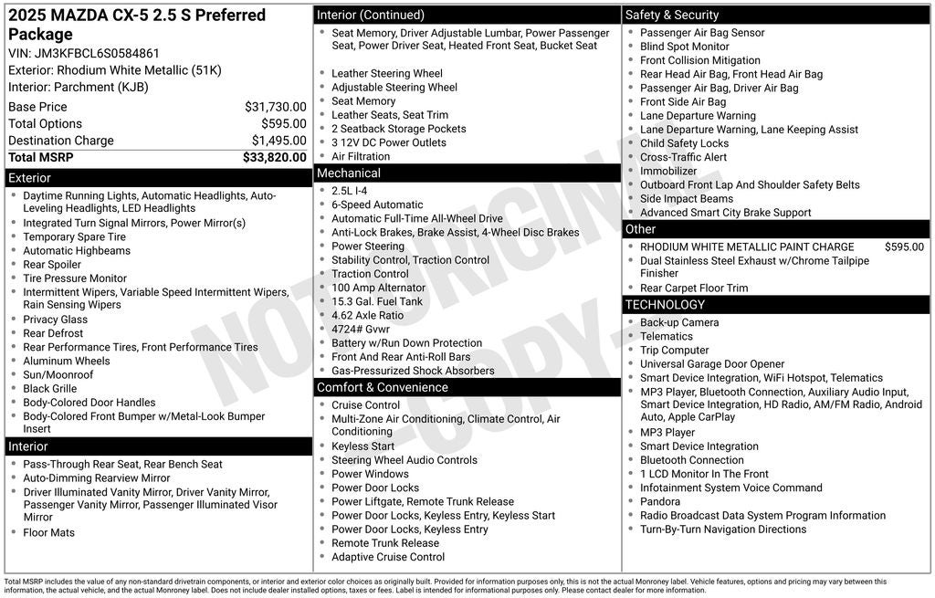 2025 Mazda Mazda CX-5 2.5 S Preferred Package