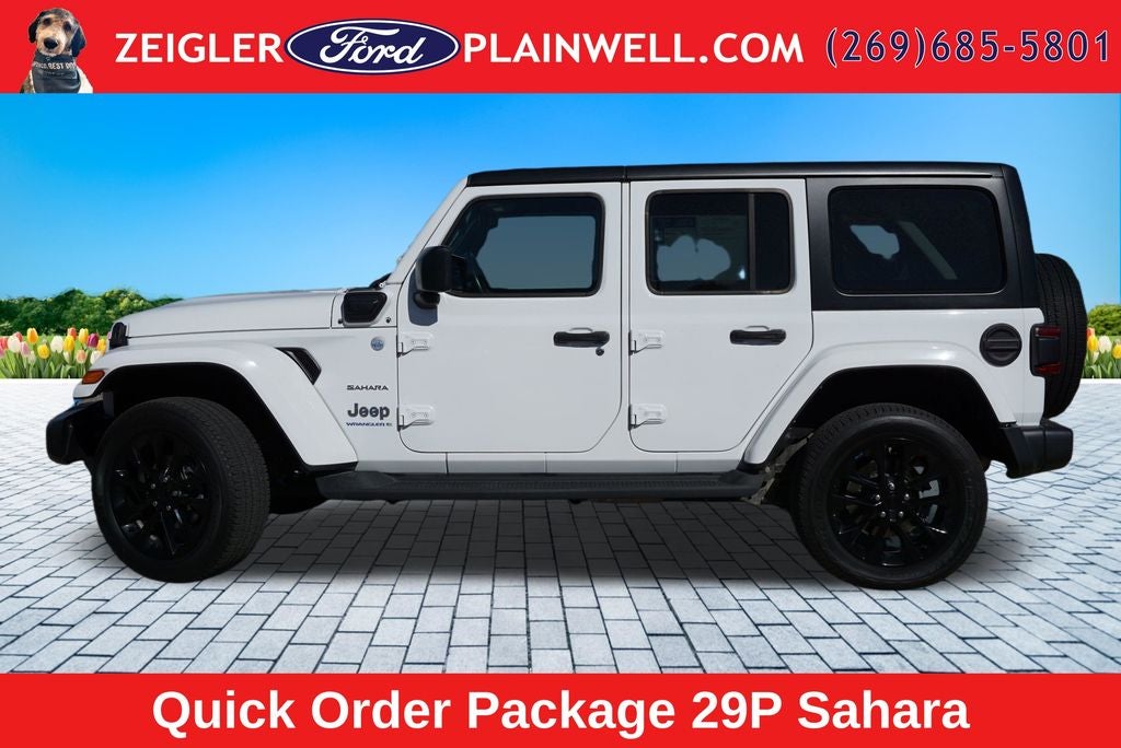 2023 Jeep Wrangler Sahara 4xe BLACK WHEELS LEATHER COLD WEATHER PKG HARD TOP