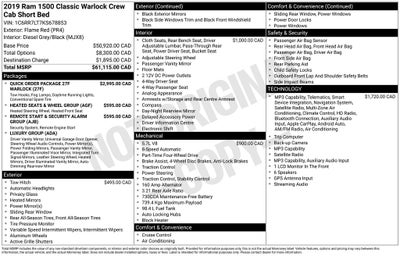 2019 RAM 1500 Classic Warlock CREW CAB 4X4 5.7 LITER V8 HEMI