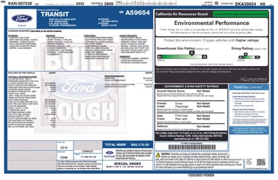 2025 Ford Transit-250 Base Low Roof Cargo Van Rear Camera Running Boards