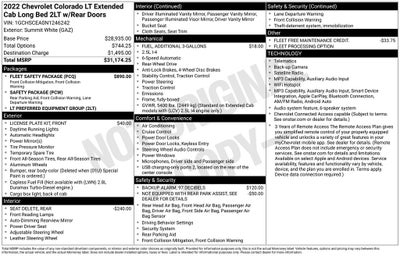 2022 Chevrolet Colorado LT EXTENDED CAB REAR CAMERA FLEET SAFTEY PACKAGE