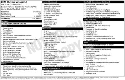 2024 Chrysler Voyager LX V6 Parkview Camera