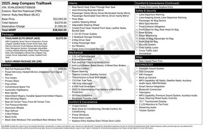 2025 Jeep Compass Trailhawk ELITE GROUP 4X4 NAVIGATION LEATHER