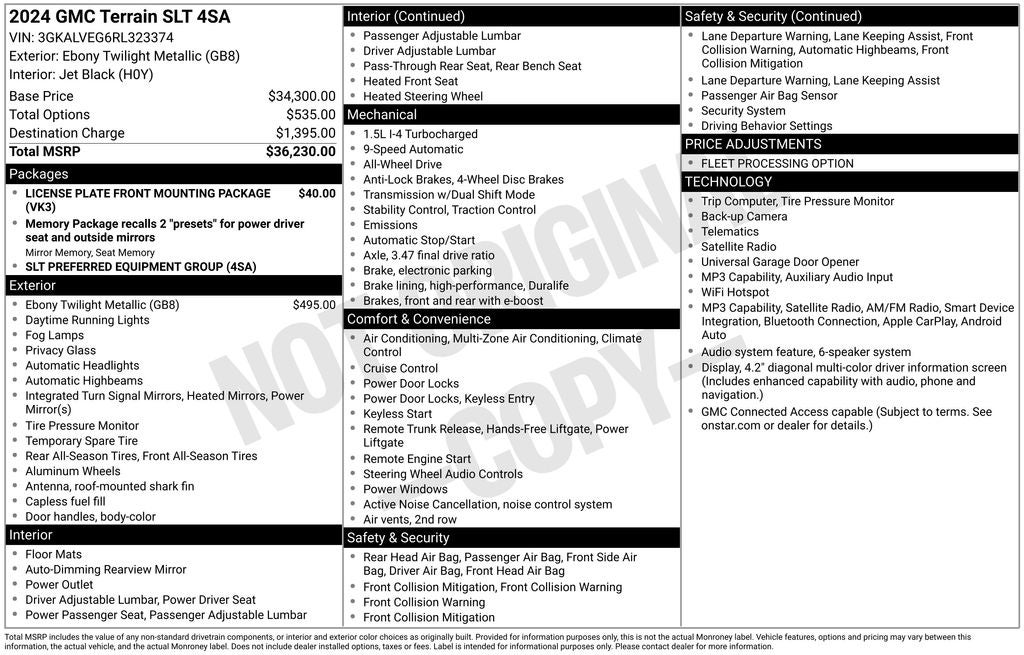 2024 GMC Terrain SLT AWD PERFORATED LEATHER REAR CAMERA