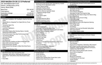 2025 Mazda Mazda CX-30 2.5 S Preferred Package AWD