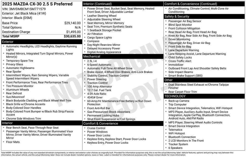 2025 Mazda Mazda CX-30 2.5 S Preferred Package AWD