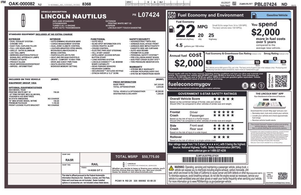 2023 Lincoln Nautilus Standard CERTIFIED
